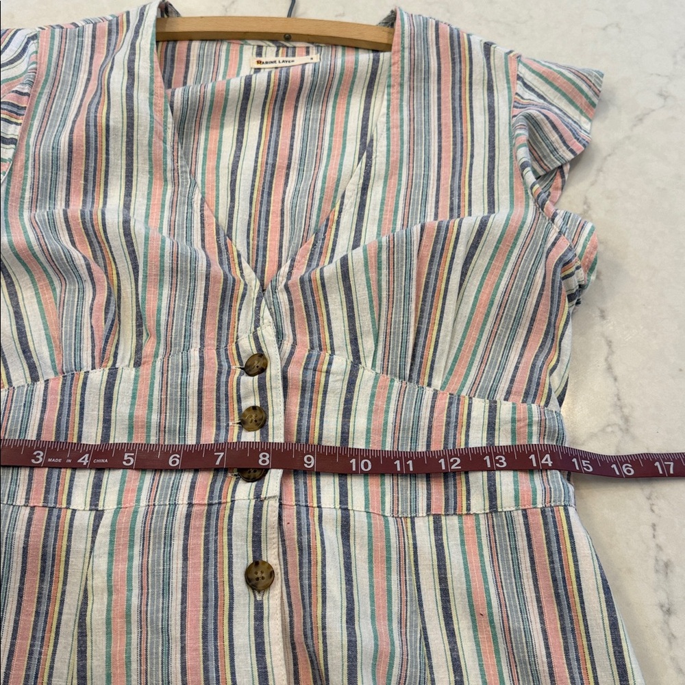 Marine Layer Camila Midi Dress muted stripe Size Small - Picture 9 of 10